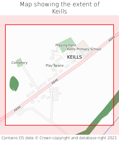 Map showing extent of Keills as bounding box