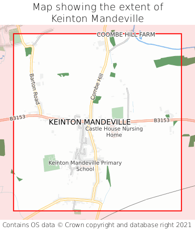 Map showing extent of Keinton Mandeville as bounding box
