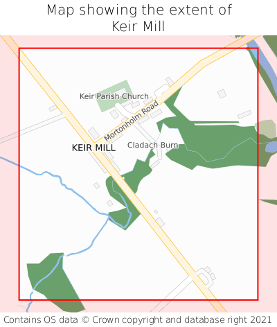 Map showing extent of Keir Mill as bounding box