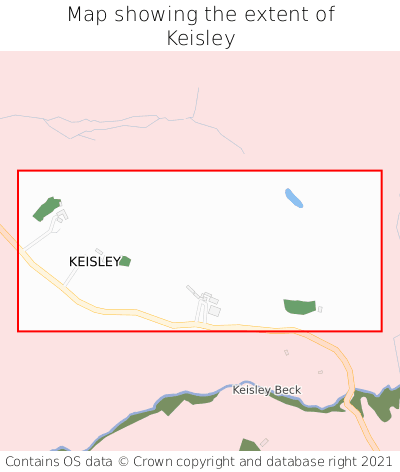 Map showing extent of Keisley as bounding box