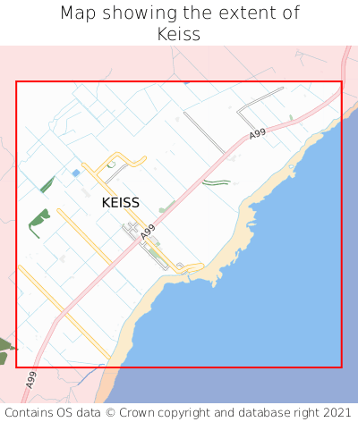 Map showing extent of Keiss as bounding box