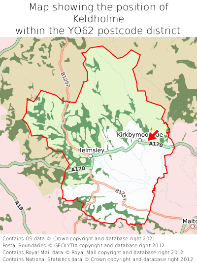 Map showing location of Keldholme within YO62
