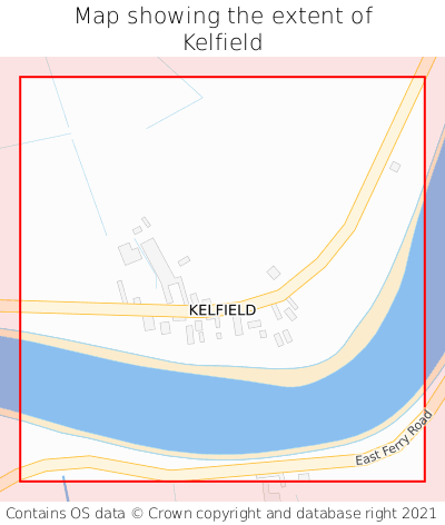 Map showing extent of Kelfield as bounding box