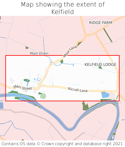 Map showing extent of Kelfield as bounding box