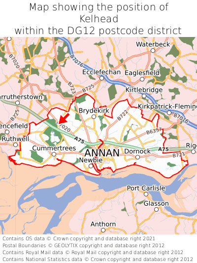Map showing location of Kelhead within DG12