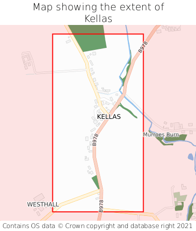 Map showing extent of Kellas as bounding box