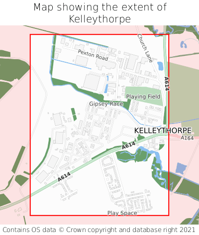 Map showing extent of Kelleythorpe as bounding box