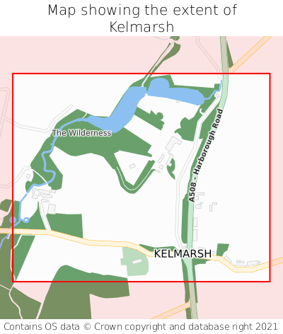 Map showing extent of Kelmarsh as bounding box