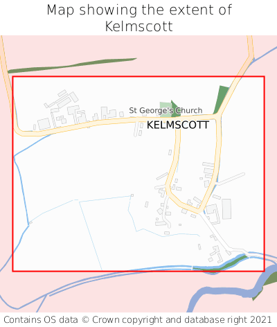 Map showing extent of Kelmscott as bounding box