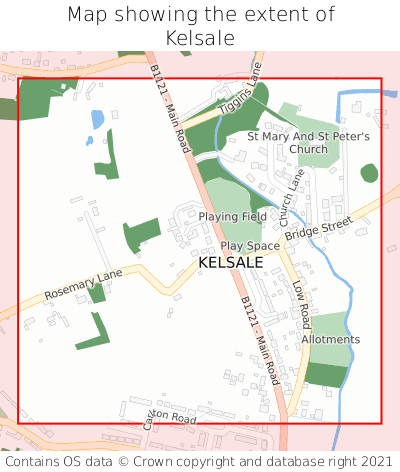 Map showing extent of Kelsale as bounding box