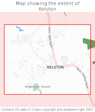 Map showing extent of Kelston as bounding box
