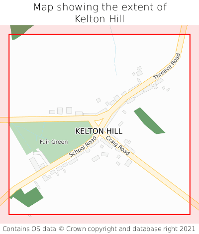 Map showing extent of Kelton Hill as bounding box