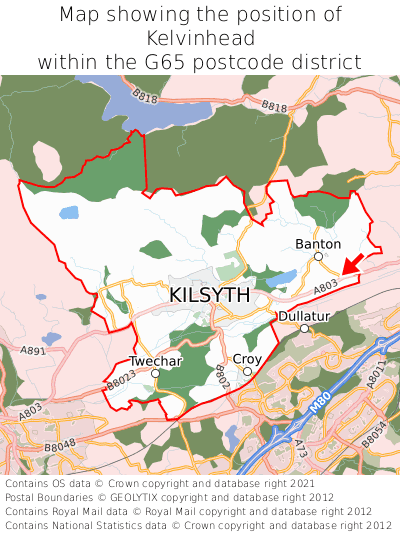 Map showing location of Kelvinhead within G65