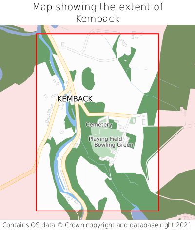 Map showing extent of Kemback as bounding box