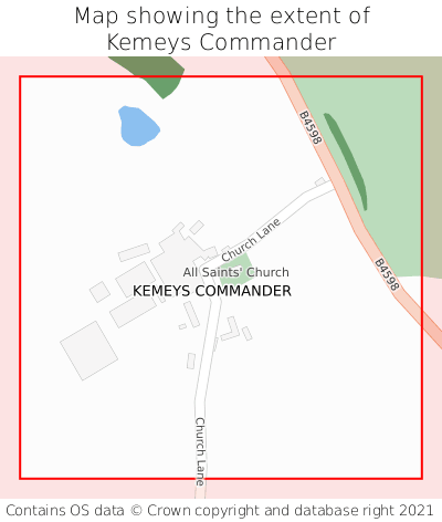 Map showing extent of Kemeys Commander as bounding box