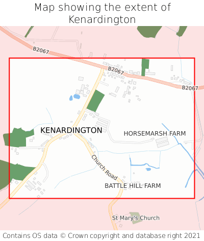 Map showing extent of Kenardington as bounding box