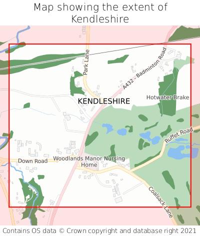 Map showing extent of Kendleshire as bounding box