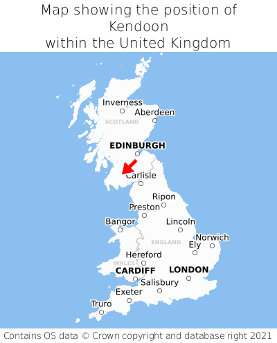 Map showing location of Kendoon within the UK