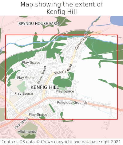 Map showing extent of Kenfig Hill as bounding box