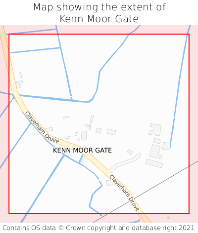 Map showing extent of Kenn Moor Gate as bounding box