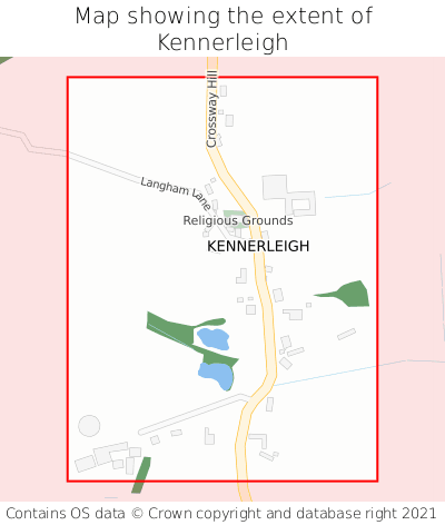 Map showing extent of Kennerleigh as bounding box