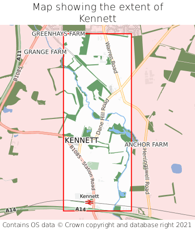 Map showing extent of Kennett as bounding box