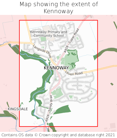 Map showing extent of Kennoway as bounding box