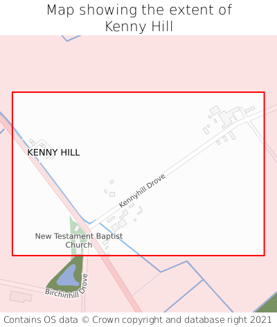 Map showing extent of Kenny Hill as bounding box