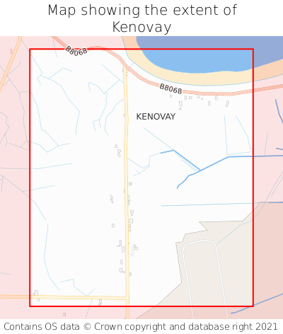 Map showing extent of Kenovay as bounding box