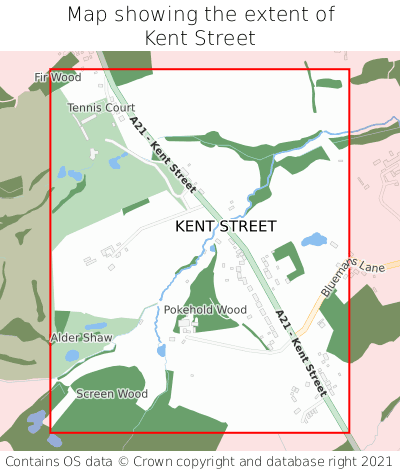 Map showing extent of Kent Street as bounding box