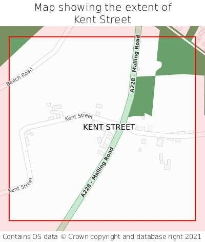 Map showing extent of Kent Street as bounding box