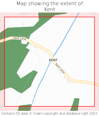 Map showing extent of Kent as bounding box