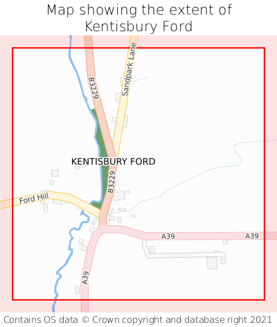 Map showing extent of Kentisbury Ford as bounding box