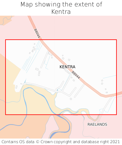 Map showing extent of Kentra as bounding box