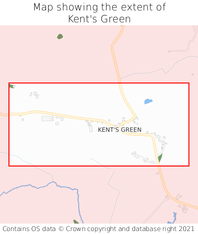 Map showing extent of Kent's Green as bounding box