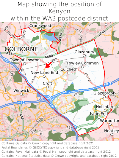 Map showing location of Kenyon within WA3