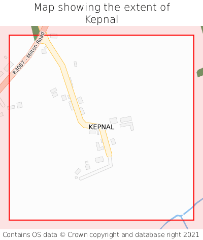 Map showing extent of Kepnal as bounding box