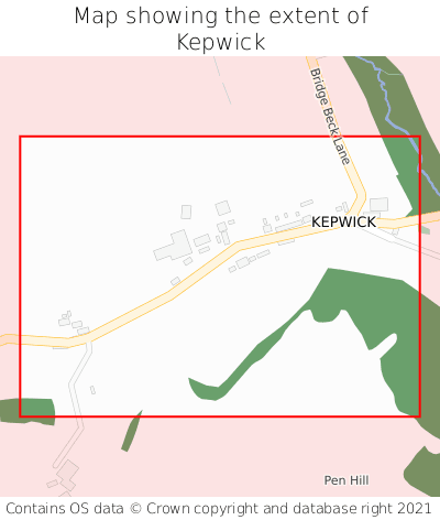 Map showing extent of Kepwick as bounding box