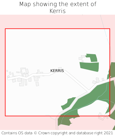 Map showing extent of Kerris as bounding box