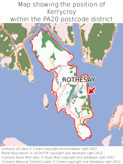 Map showing location of Kerrycroy within PA20