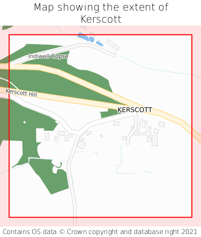 Map showing extent of Kerscott as bounding box