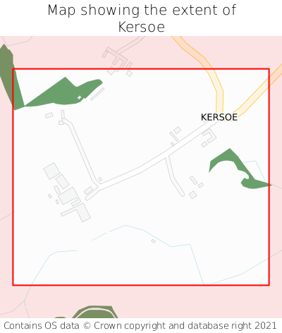 Map showing extent of Kersoe as bounding box