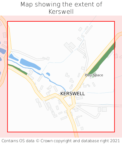 Map showing extent of Kerswell as bounding box