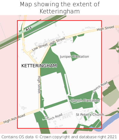 Map showing extent of Ketteringham as bounding box