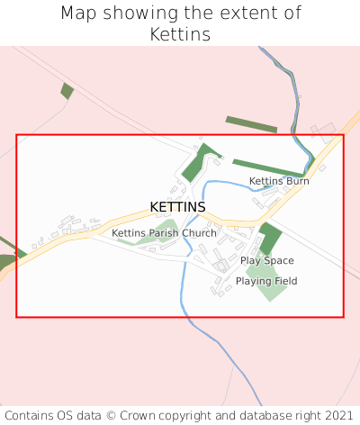 Map showing extent of Kettins as bounding box