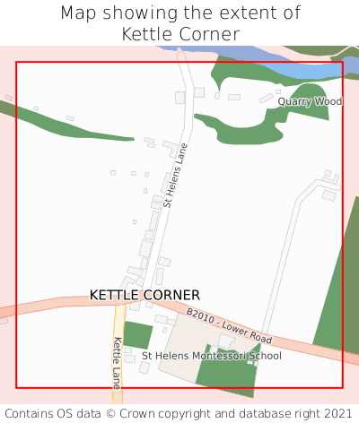 Map showing extent of Kettle Corner as bounding box