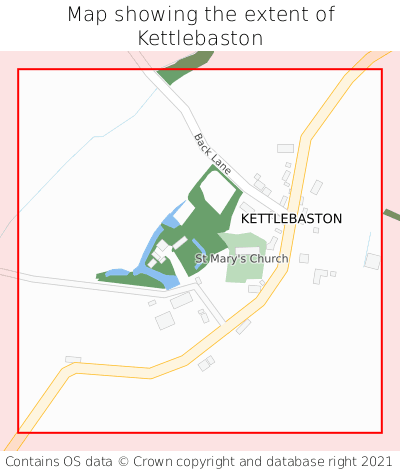 Map showing extent of Kettlebaston as bounding box