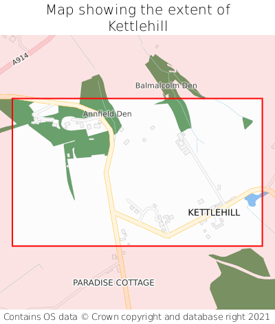 Map showing extent of Kettlehill as bounding box