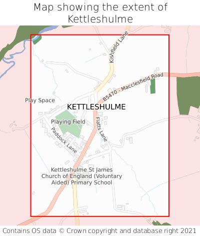 Map showing extent of Kettleshulme as bounding box