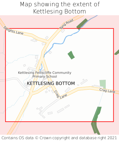 Map showing extent of Kettlesing Bottom as bounding box